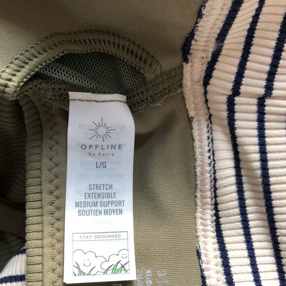 New Aerie Offline Intimates Crossback Green Sports Bra Size Large Supportive‎ - Picture 8 of 8